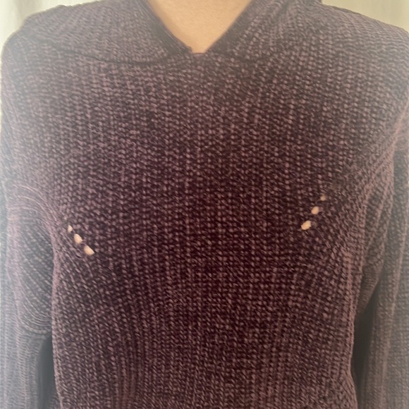 Garage Cropped Hooded Purple Pullover Sweater - Picture 2 of 11